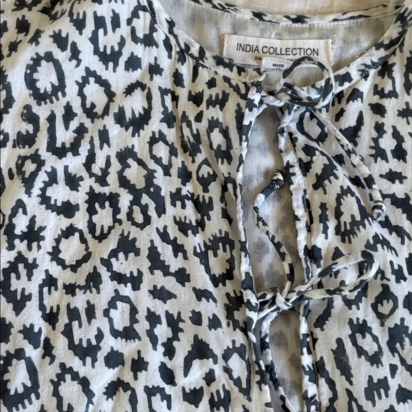 EMERSON FRY India Collection ISLA Gray White Leopard Dress Casual Cotton M L - Picture 5 of 11